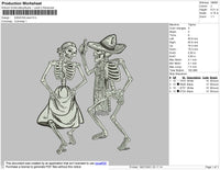 Dancing Skull Embroidery File 4 size