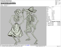 Dancing Skull Embroidery File 4 size