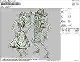 Dancing Skull Embroidery File 4 size