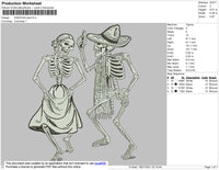 Dancing Skull Embroidery File 4 size