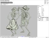 Dancing Skull Embroidery File 4 size