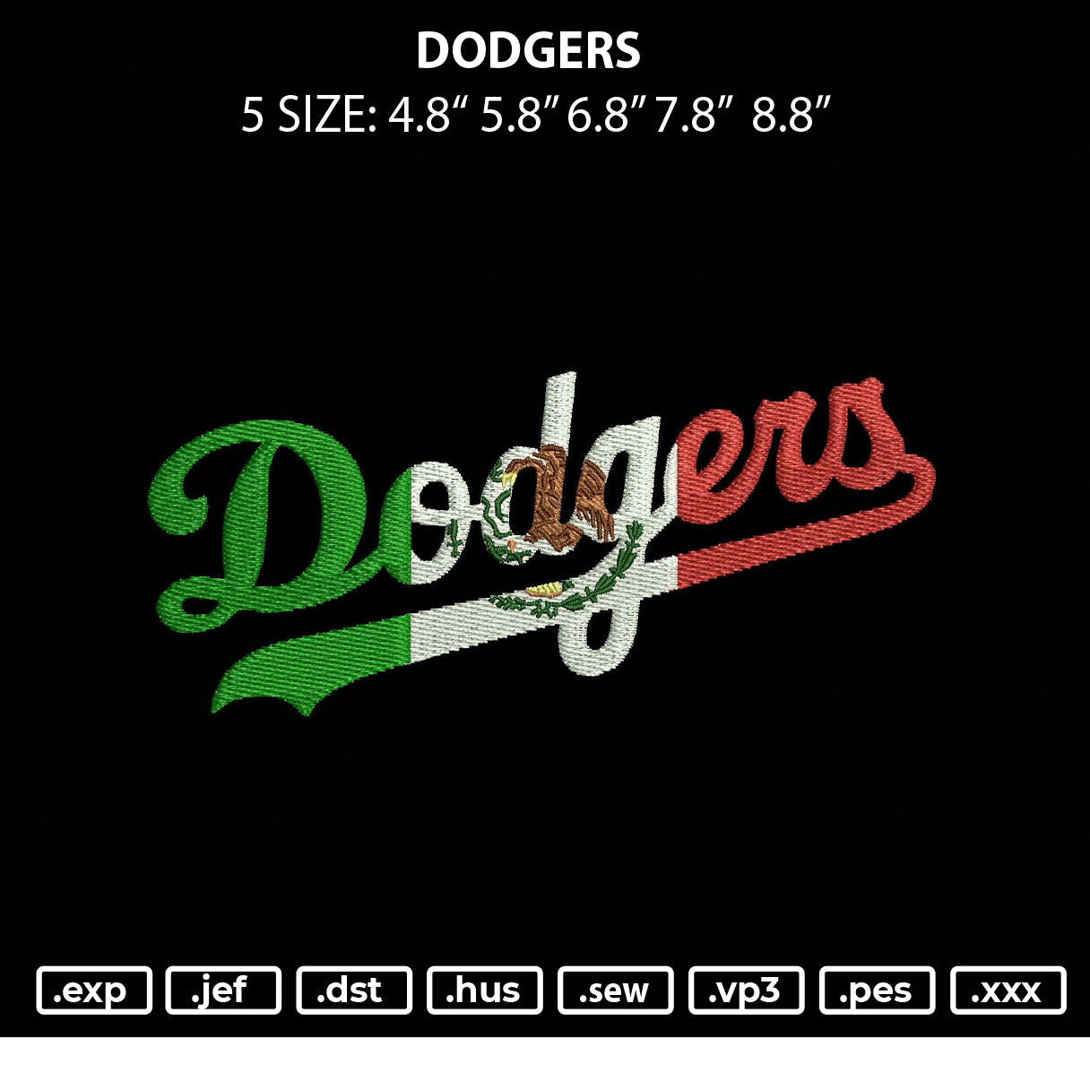 Dodgers Embroidery File 6 sizes