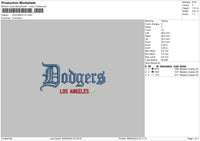 Dodgers 004 Embroidery File 6 sizes
