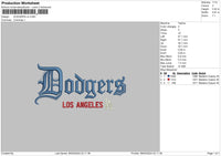 Dodgers 004 Embroidery File 6 sizes