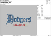Dodgers 004 Embroidery File 6 sizes