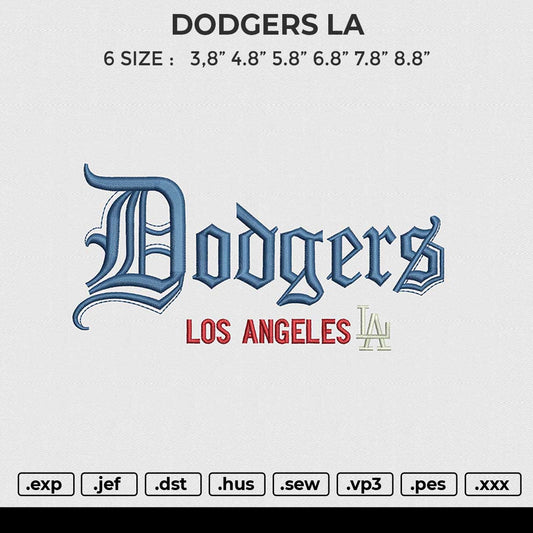 DODGERS LA Embroidery File 6 sizes