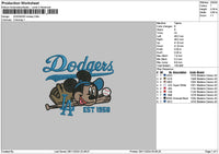 Dodgersmickey2911 Embroidery File 6 sizes