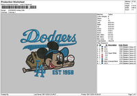 Dodgersmickey2911 Embroidery File 6 sizes