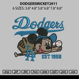 Dodgersmickey2911 Embroidery File 6 sizes