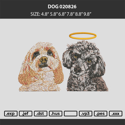 Dog 020826 Embroidery Machine Design File 6 sizes