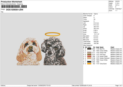 Dog 020826 Embroidery Machine Design File 6 sizes