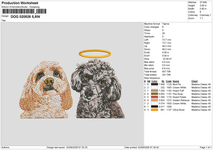 Dog 020826 Embroidery Machine Design File 6 sizes