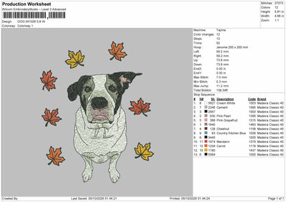 Dog 0410 Embroidery Machine Design File 6 sizes
