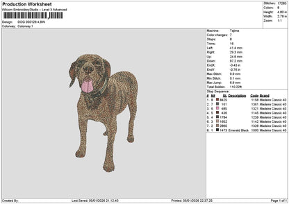 Dog 0501 Embroidery File 6 sizes