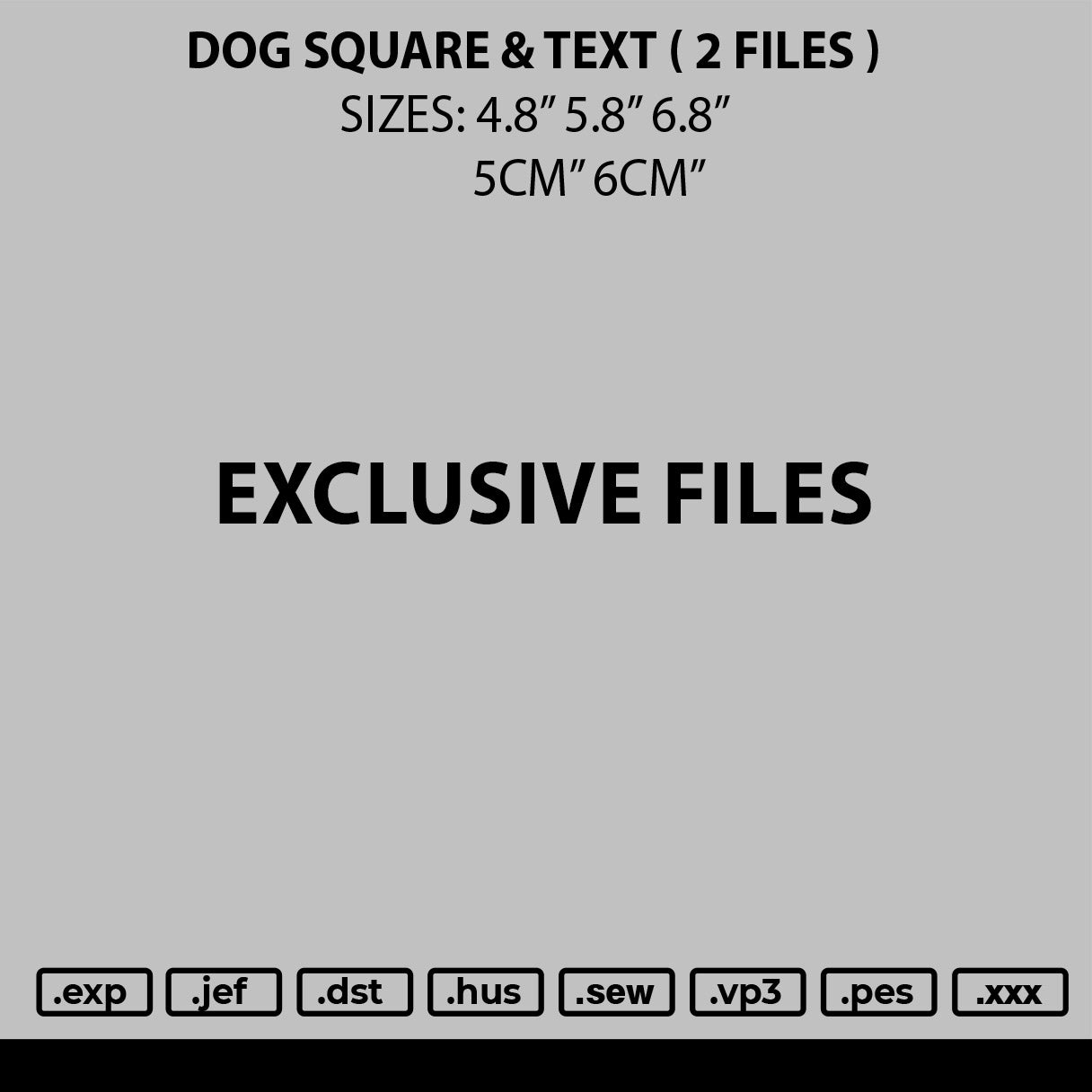 Dog Square Text Embroidery 2 Files