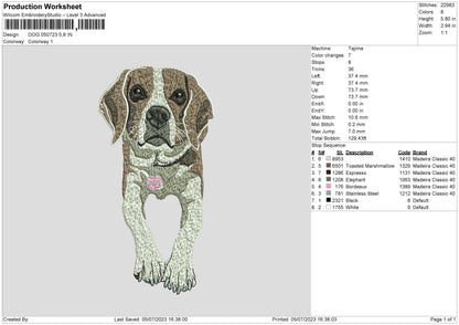 Dog 0507 Embroidery File 6 sizes