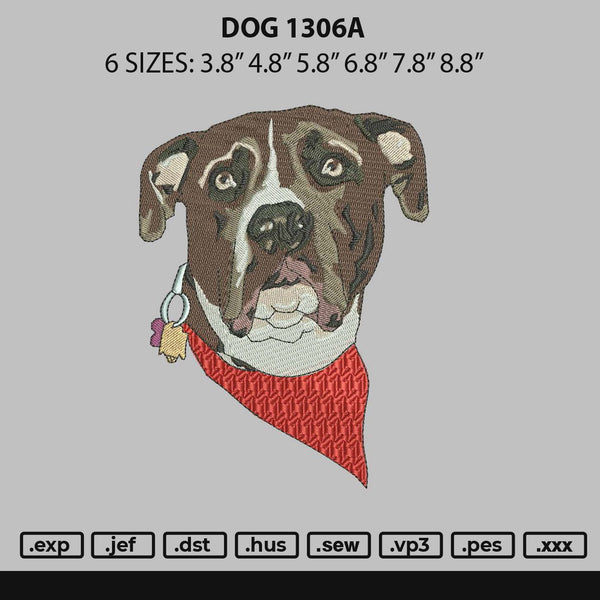 Dog 1306a Embroidery File 6 sizes