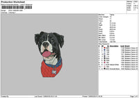 Dog 1306b Embroidery File 6 sizes