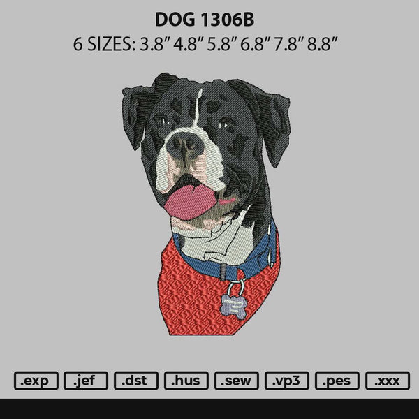 Dog 1306b Embroidery File 6 sizes