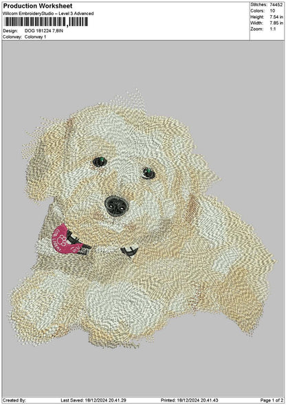 Dog 1812 Embroidery File 6 sizes