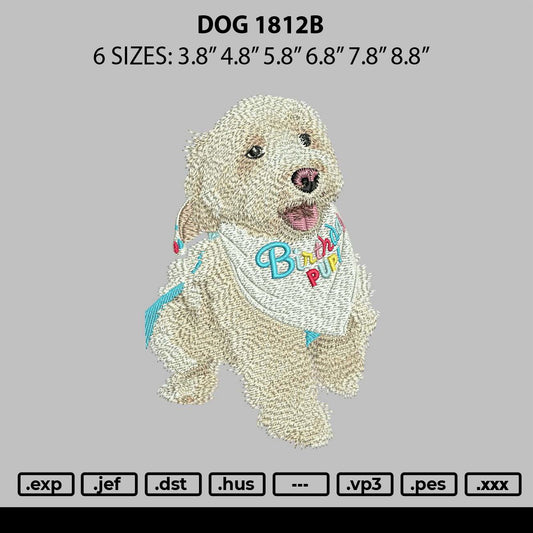 Dog 1812b Embroidery File 6 sizes
