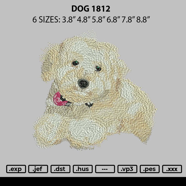 Dog 1812 Embroidery File 6 sizes