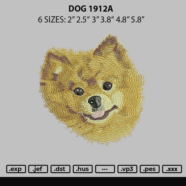 Dog1912a Embroidery File 6 sizes