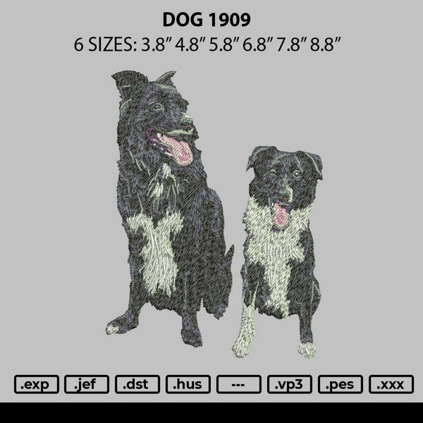 Dog 1909 Embroidery File 6 sizes