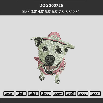 Dog 200726 Embroidery Machine Design File 6 sizes