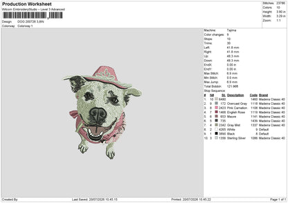 Dog 200726 Embroidery Machine Design File 6 sizes