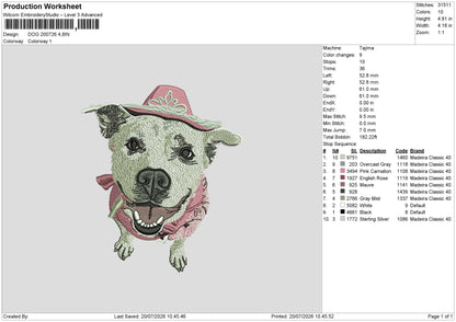 Dog 200726 Embroidery Machine Design File 6 sizes