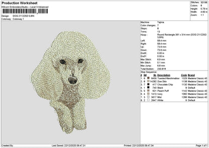Dog 2112d Embroidery File 6 sizes