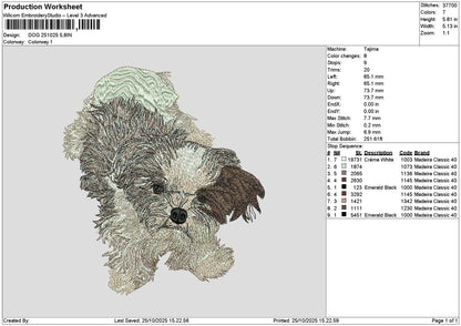 Dog 2510 Embroidery File 6 sizes