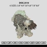 Dog 2510 Embroidery File 6 sizes