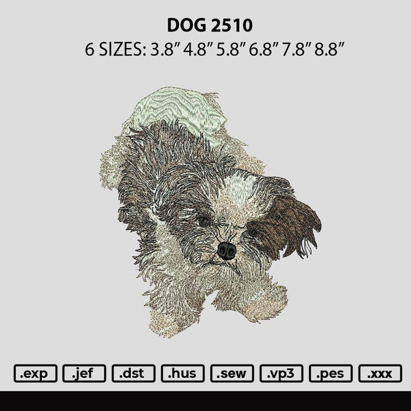 Dog 2510 Embroidery File 6 sizes