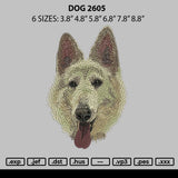 Dog 2605 Embroidery File 6 sizes