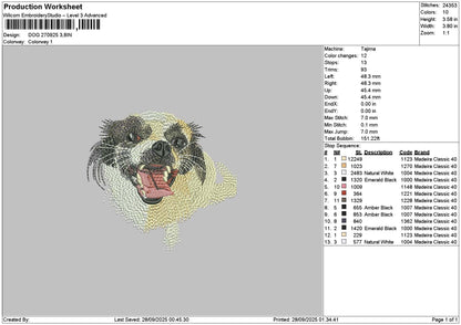 Dog 2709 Embroidery File 6 sizes