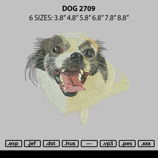 Dog 2709 Embroidery File 6 sizes