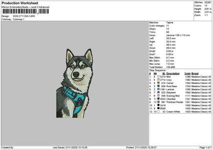 Dog 2711 Embroidery File 6 sizes