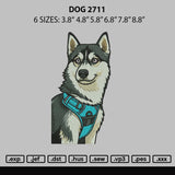 Dog 2711 Embroidery File 6 sizes