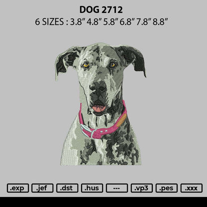 Dog 2712 Embroidery File 6 sizes