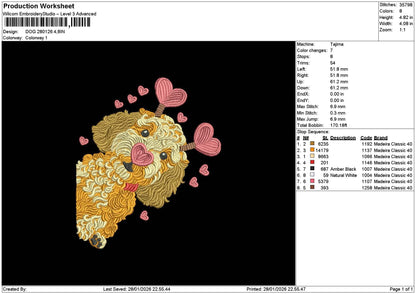 Dog 2801 Embroidery File 6 sizes