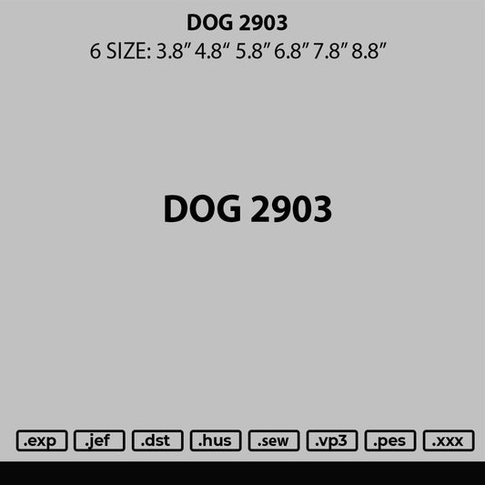 Dog 2903 Embroidery File 6 sizes