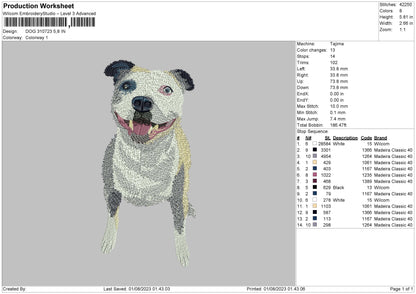 Dog 3107 Embroidery File 6 sizes