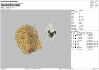Dog Flat Embroidery File 4 size
