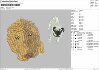 Dog Flat Embroidery File 4 size