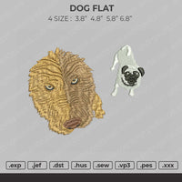 Dog Flat Embroidery File 4 size