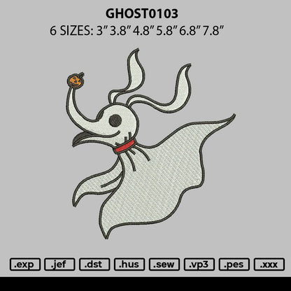 Ghost0103 Embroidery File 6 sizes
