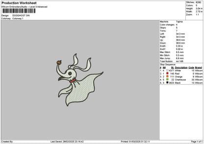 Ghost0103 Embroidery File 6 sizes