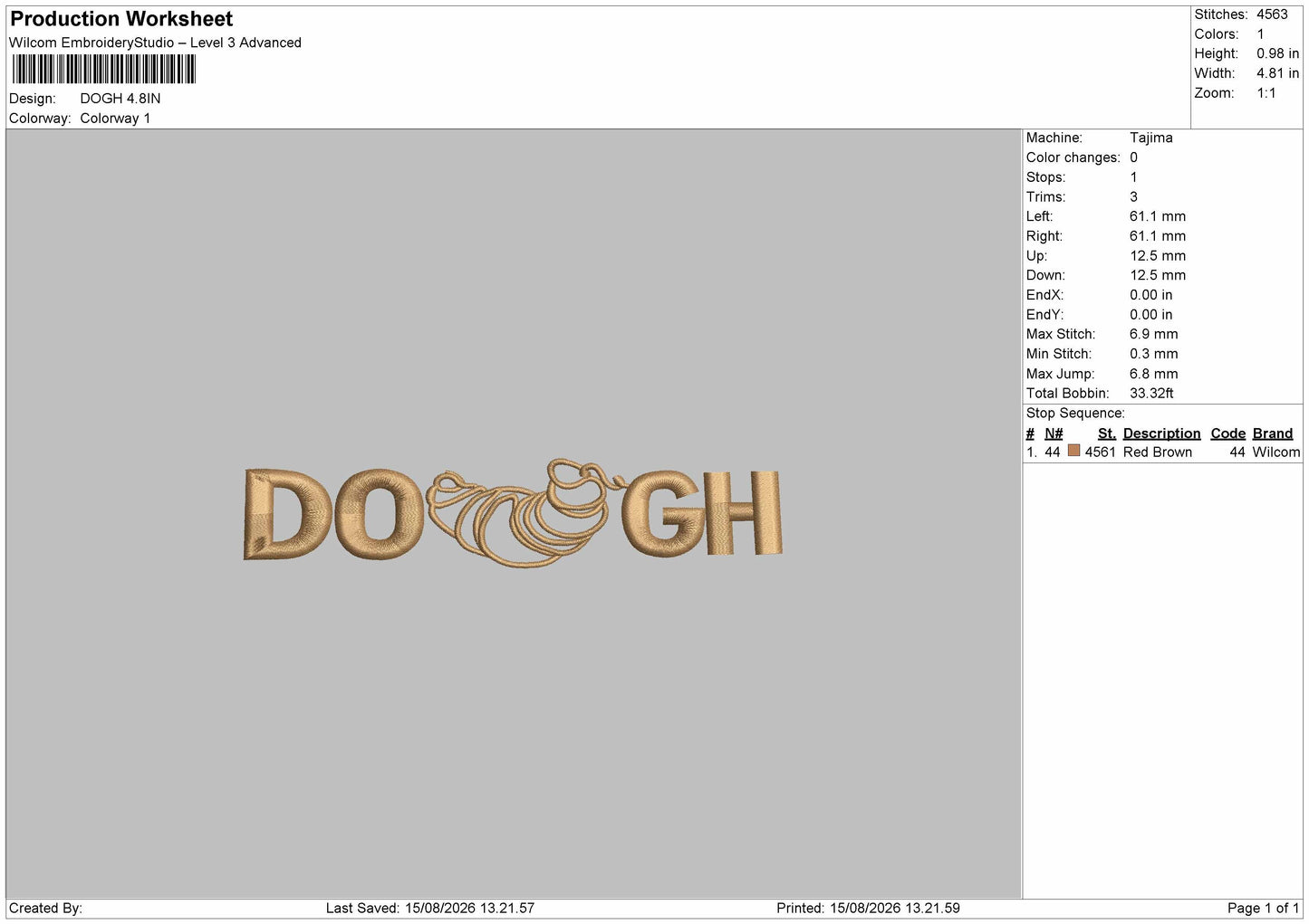 Doghtext Embroidery Machine Design File 6 sizes